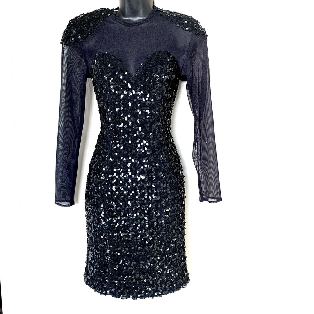 Vintage Betsy and Adam sequin cocktail dress